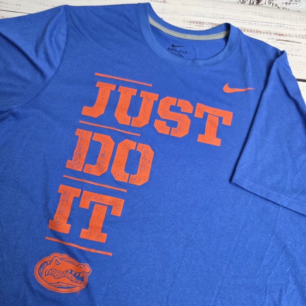 Nike Dri Fit Florida Gators Short Sleeve Shirt‎ Mens XL Blue Orange Just Do It